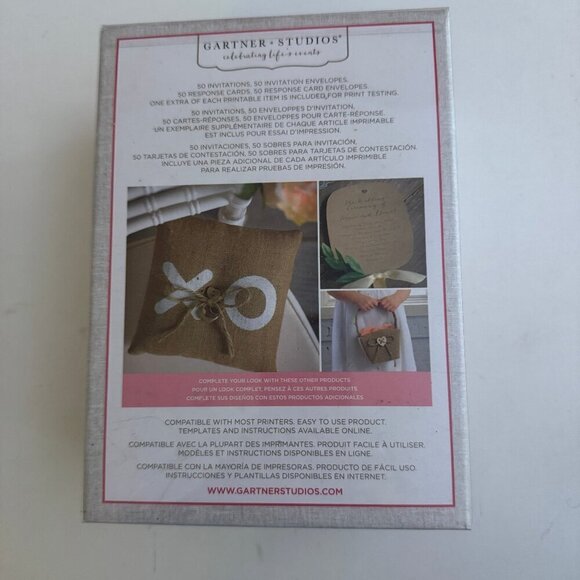 Gold Foil Birds Kraft Print-At-Home Wedding Invitation Kit & Response Cards 50 - Picture 4 of 4